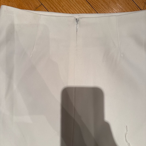 Ivory Ostrich Feather Hem Mini Skirt - Picture 7 of 11